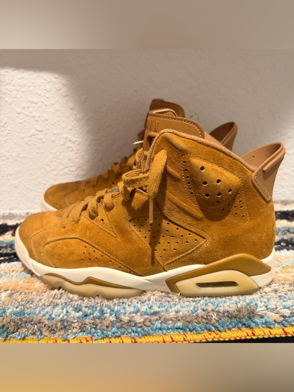 Jordan 6 Suede High-Top Sneakers in Wheat